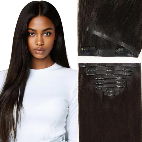 Miniatura 13 de Extensiones de cabello lacio italiano Yaki con clip, cabello humano Remy real, grado 8A, grueso, virgen, 4C, afroamericanos, cabeza completa