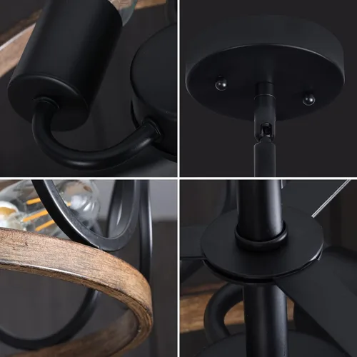 Miniatura 7 de Lámpara de techo semi empotrada, lámpara de techo de 3 luces estilo granja moderna, lámpara de techo vintage cerca del techo para cocina, pasillo