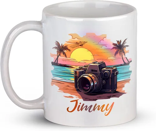 Miniatura 9 de Taza de café personalizada con nombre, taza de regalo personalizada para amantes de la fotografía, amigos, familia, taza de té blanca de 11 o 15