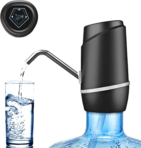 Dispensador de agua de 5 galones, bomba eléctrica portátil de agua potable, carga universal mediante USB, para garrafones de 2 a 5 galones, incluye