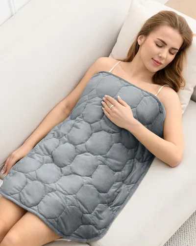 Miniatura 23 de Cottonblue Manta con peso de 7 libras, 29 x 24 pulgadas, acogedora manta con peso de terciopelo de cristal de lujo para adultos, manta pequeña