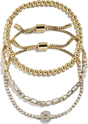 Miniatura 47 de BaubleBar Juego de pulsera Pisa para mujer, tres pulseras de cuentas chapadas en oro, joyería de moda, regalo de moda