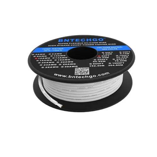 Miniatura 33 de BNTECHGO Carrete de alambre de silicona calibre 12, 50 pies, color marrón, flexible, 12 AWG, alambre de cobre estañado trenzado