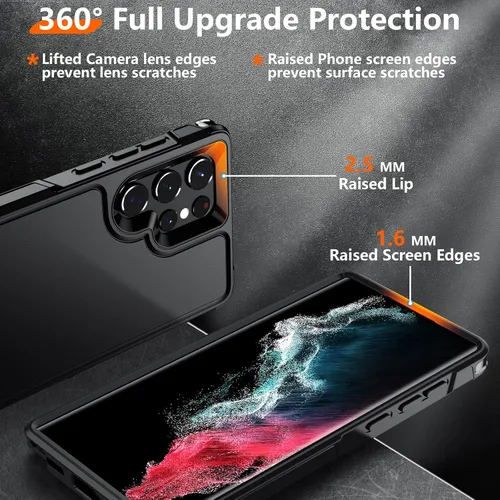 Miniatura 3 de Funda pesada a prueba de golpes para Samsung Galaxy S22 Ultra, con 2 unidades [protector de pantalla suave + protector de lente de cámara]