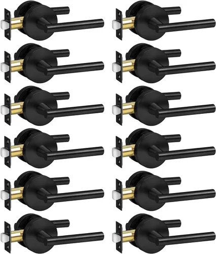 Miniatura 10 de Goldenwarm - Paquete de 1 picaporte negro inactivo de una sola cara, con tirador de puerta de extracción mate, resistente, para armario o despensa