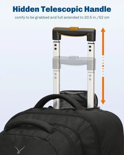 Miniatura 8 de Hynes Eagle Mochila de viaje 2 en 1 de 22 pulgadas, equipaje de mano de 63L, mochila con ruedas para hombres y mujeres con cubos de embalaje, juego