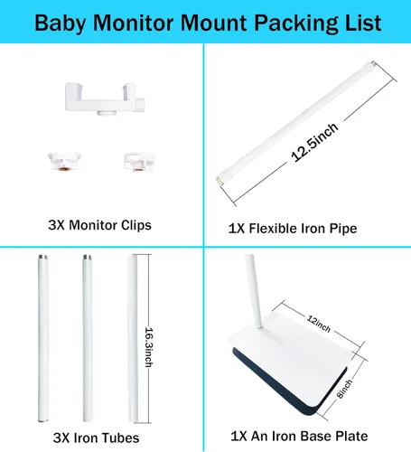 Miniatura 5 de GUCHO Soporte de pie para monitor de bebé compatible con Hello Baby, Infant Optics DXR-8 Pro, Nanit Pro, UKSUP, Vtech, OKAIDI Baby Monitor, Soporte