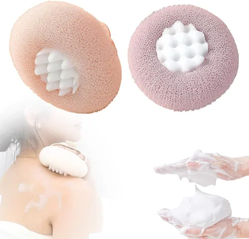 Miniatura 10 de Pelota de baño con ventosa de girasol súper suave, esponjas de baño 2 en 1 mejoradas 2 en 1 para mujeres en ducha, esponja con infusión de gel