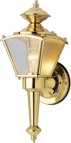 Westinghouse 6696400 Linterna de pared de una sola luz, latón pulido