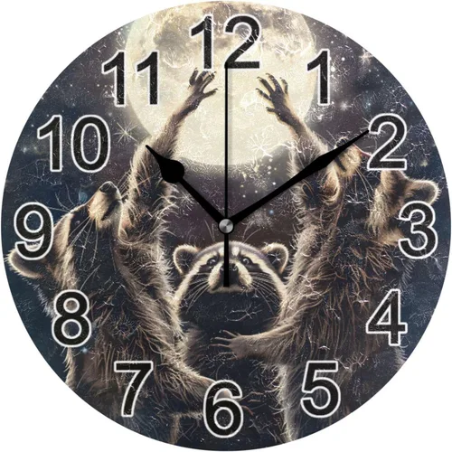 Miniatura 71 de Hummingbird - Reloj de pared de resorte redondo de 10 pulgadas, sin tictac, silencioso, funciona con pilas, reloj analógico atómico de cuarzo