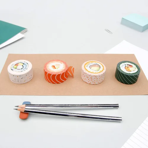 Miniatura 5 de Suck UK Washi Tape - Cinta adhesiva de sushi - Papelería japonesa - Suministros para álbumes de recortes - Cintas adhesivas novedosas - Suministros