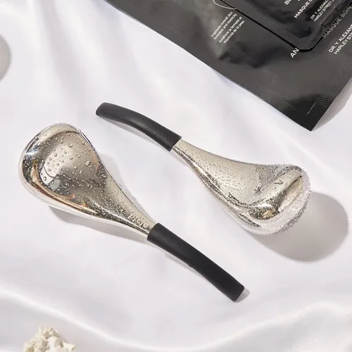 Miniatura 7 de pfefe Globos de Hielo Herramientas para el Cuidado de la Piel Facial para Mujeres Cara y Ojos, Palitos Criogénicos de Belleza Facial de Acero Negro