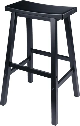 Miniatura 12 de Winsome Satori - Taburete de mostrador con asiento de sillín para cocina, 24 pulgadas, nogal