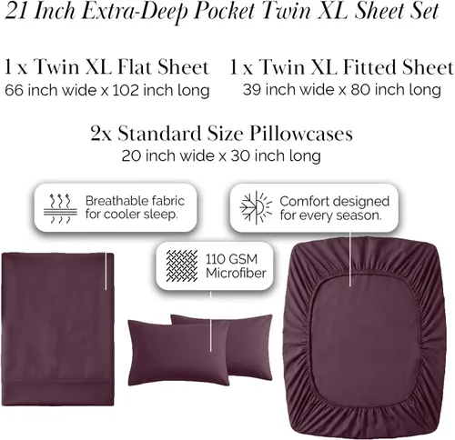 Miniatura 358 de Southshore Fine Living, Inc. Juego de 7 piezas de sábanas King divididas para cama ajustable, juego de sábanas King divididas con bolsillo de 21