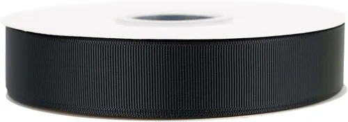 Miniatura 7 de MEEDEE Cinta de grogrén negra de 1 pulgada, 50 yardas por rollo, cinta negra gruesa para suministros de lazos para el cabello, cintas finas