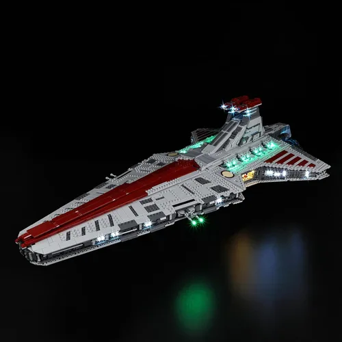Miniatura 7 de Kyglaring Kit de luces compatible con bloques de construcción Lego Star Wars Venator 75367, accesorios de iluminación mejorados para Class Republic