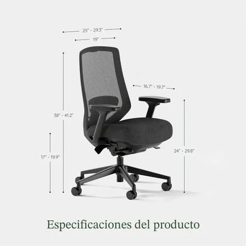 Miniatura 3 de Branch Silla ergonómica Pro - Silla de oficina de malla con 14 puntos de ajuste - Altura, profundidad e inclinación ajustable - reposabrazos 5D