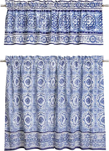 Miniatura 83 de Maison d' Hermine Juego de cortinas de cocina para ventanas, juego de cortinas de cocina 100% algodón, cenefas para el hogar [2 niveles