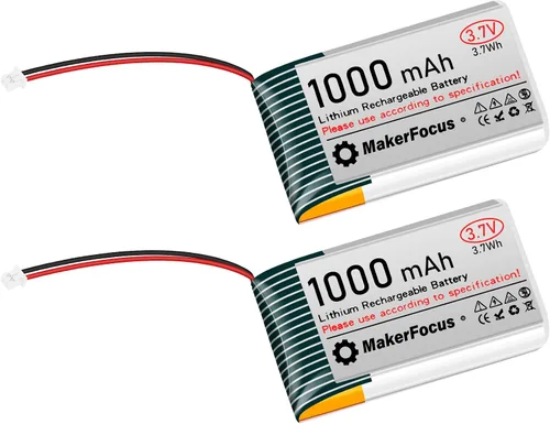 Miniatura 9 de Batería recargable de polímero de litio de 3.7 V 1000 mAh con placa de protección, cinta de goma aislada y enchufe JST 1.25 para placa de desarrollo