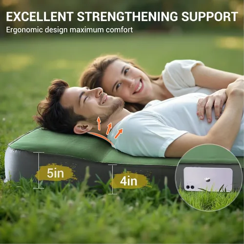 Miniatura 3 de Elegear CumbreX™ Air & Foam Self Inflating Sleeping Pad, Built-in Electric Pump 4" Ultra-Thick Memory Foam Camping Mattress with Pillow Double