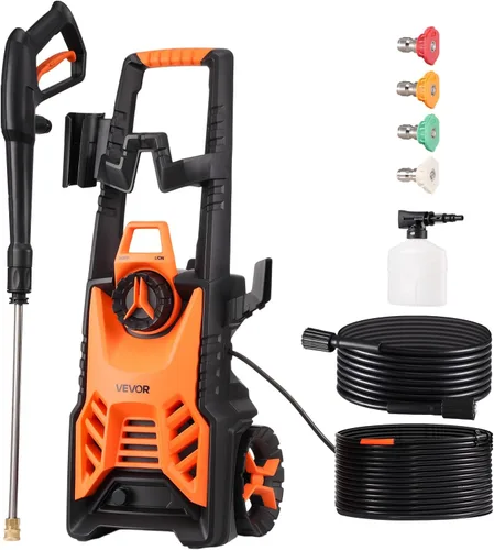 Miniatura 13 de VEVOR Lavadora a presión eléctrica, máximo 4200 PSI 2.8 GPM, limpiador de alta potencia con cañón de espuma y 4 boquillas para calzadas