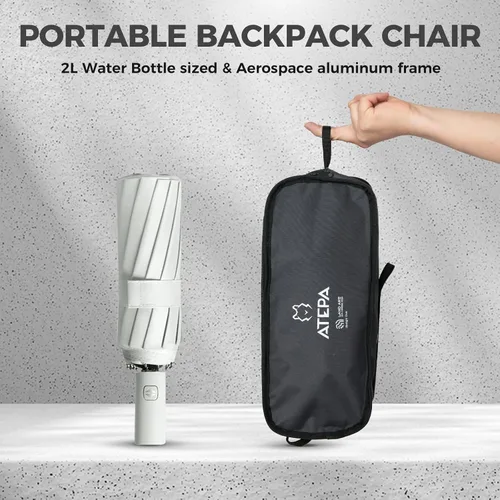 Miniatura 3 de ATEPA UFO3.0 Silla de mochilero ultraligera, 330 libras, silla de campamento plegable de aluminio aeroespacial de alta resistencia con asiento