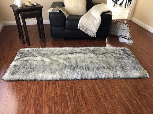 Miniatura 22 de LAMBZY Alfombra rectangular de piel de oveja sintética, súper suave, hipoalergénica, de felpa, lujosa alfombra de felpa sedosa para dormitorios