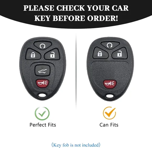 Miniatura 2 de para Chevrolet Funda de Llavero, Funda de Llave de Coche de TPU Blanda Compatible con Chevy Suburban Tahoe Traverse Buick Enclave Cadillac Escalade