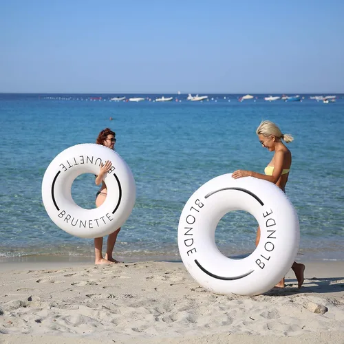 Miniatura 4 de Loteli Flotador de natación – Anillo de natación inflable minimalista estético Accesorio clásico para fiesta, sesión de fotos, diversión y Castaño