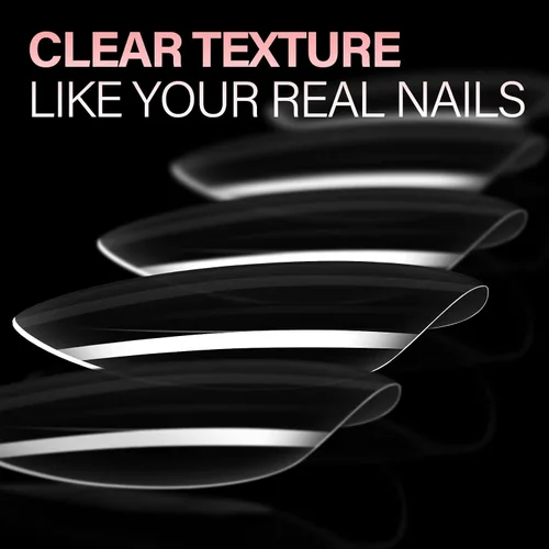 Miniatura 5 de AILLSA Puntas de uñas medianas de almendra, uñas de gel suave transparente, puntas de uñas preformadas de cobertura completa, puntas de uñas