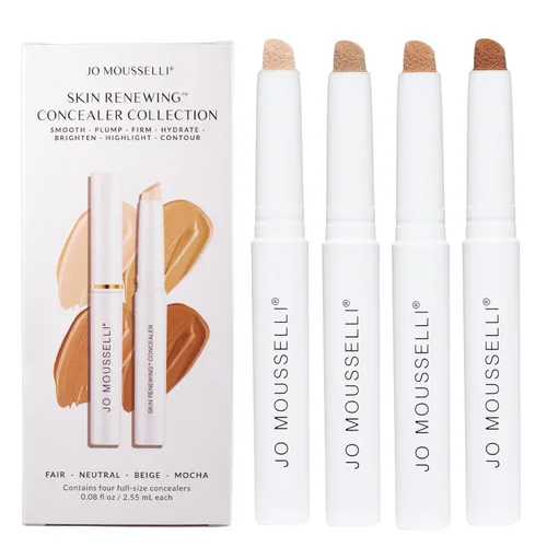 Xtreme Lashes Skin Renewing Cream Concealer Collection, justo, neutro, beige, moca, 0.08 onzas líquidas (paquete de 4), maquillaje facial, todo tipo