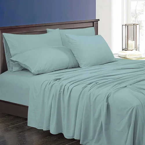 Miniatura 244 de ROYALE LINENS Juego de sábanas Cal King de 4 piezas, ropa de cama de microfibra suave cepillada de 1800 hilos, 1 sábana bajera, 1 sábana encimera, 2