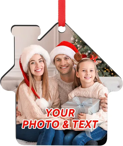 Miniatura 7 de Adornos de Navidad personalizados 2025, adorno de Navidad personalizado de doble cara, adorno de foto para árbol de Navidad para niños, mamá, papá