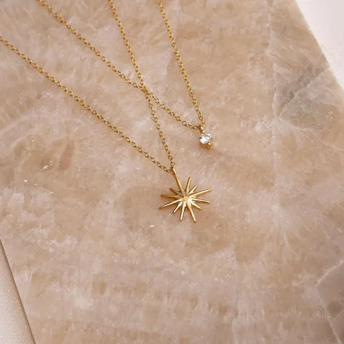 Miniatura 6 de Collares en capas para mujer, chapado en oro de 14 quilates, collar de cadena de clip de espiga de espiga simple, collares de oro simple para mujer