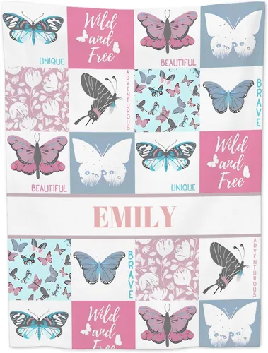 Miniatura 14 de Manta de bebé personalizada para niñas, manta de bebé personalizada con nombre, manta suave con nombre personalizado, manta de guardería rosa Tema