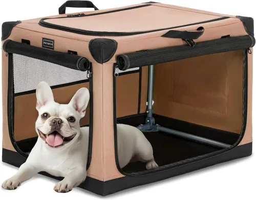 Miniatura 27 de PETSFIT Jaula portátil suave de 26 pulgadas para perros – Marco resistente en espiral patentado, perrera plegable para perros pequeños, 3 puertas