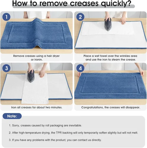 Miniatura 8 de IM HOME Bathroom Rugs, Ultra Soft Plush Fluffy Microfiber Absorbent Bath Mat, Non-Slip Backing, Machine Washable Bath Mats for Bathroom Floor, Tub