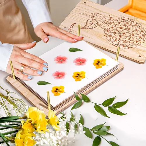 Miniatura 8 de Suziko Kit de prensa de flores grande para adultos y niños, 10.8 x 6.9 pulgadas, kit de preservación de plantas de flores, arte y manualidades