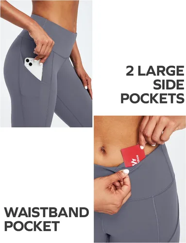 Miniatura 41 de Ewedoos - Leggings con bolsillos para mujer, de talle alto, pantalones de yoga, pantalones de entrenamiento, con levantamiento de glúteos