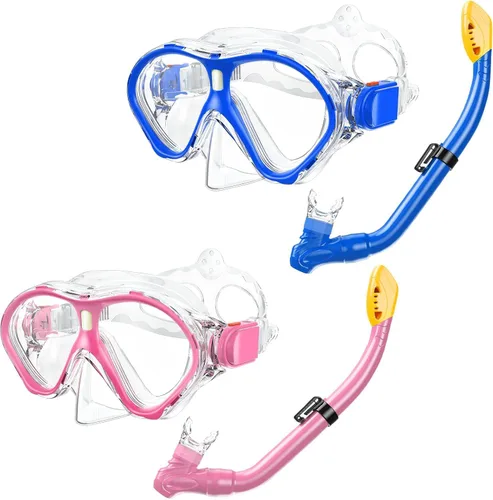 Miniatura 9 de Gintenco Juego de esnórquel para niños, máscara de buceo para niños como gafas de natación unisex, juego de máscara de buceo antivaho y esnórquel