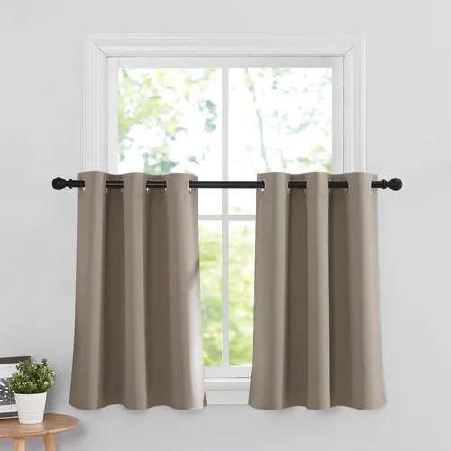 Miniatura 130 de RYB HOME Cortinas opacas de cocina de 36 pulgadas de largo, tratamiento de privacidad para ventanas pequeñas, aislamiento térmico, telón de fondo
