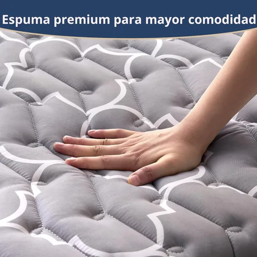 Miniatura 5 de Colchón de Futón Japonés de 6ª Generación - Futón Moderno Extra Grueso de 9 Capas con Espuma 100% de Alta Densidad, Colchón Portátil de Piso Gris