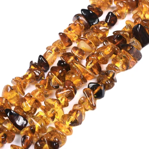 Miniatura 10 de Chips Amber Natural Gemstone Freedom Chips Cuentas sueltas de 0.433-0.472 in para hacer joyas, manualidades, 16 pulgadas