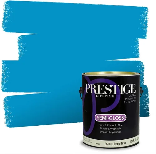 Miniatura 203 de Prestige Paints. - Base y pintura para exteriores en un solo galón, 1 galón. plano, comparable con Sherwin Williams Topsail. SW6799-PCM