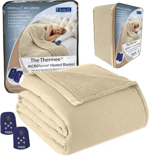 Miniatura 19 de Juego de sábanas Thermee Micro Flannel Shavel Home Products, azul, queen, Blush, Completo