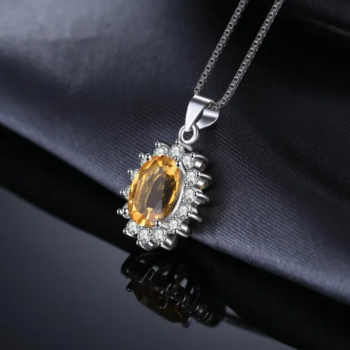 Miniatura 56 de JewelryPalace Princess Diana Kate Middleton Natural Amethyst Citrine Garnet Peridot Topaz Created Ruby Sapphire Simulated Emerald Pendant Necklace