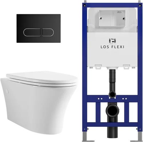 Sistema de inodoro colgado en la pared con comodidad y alargamiento, Los Flexi, inodoro montado en la pared con taza ajustable flotante, tanque de
