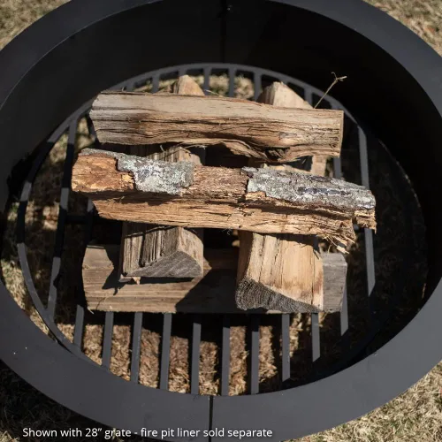 Miniatura 7 de TITAN GREAT OUTDOORS Rejilla redonda para fogatas de ceniza y brasa, resistente, de acero de 1/2 pulgada, elevada, para leña, para chimeneas