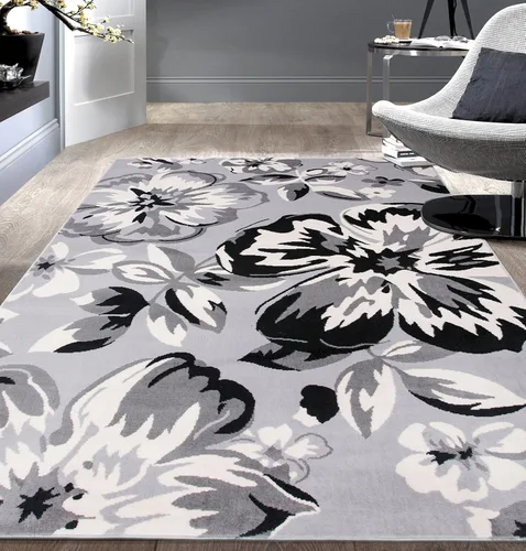 Miniatura 7 de Rugshop Alfombra moderna de diseño floral azul, elegante que no se desprende, 24 x 87 pulgadas para sala de estar, dormitorio, comedor, cocina
