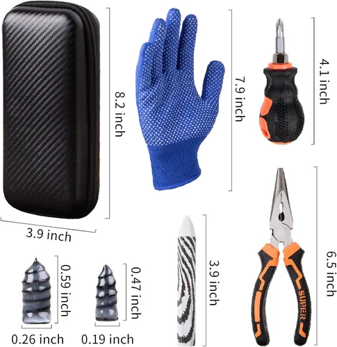 Miniatura 2 de Kit de reparación de tornillos para neumáticos de 100 piezas – Sin necesidad de quitar el neumático, kit de reparación de pared lateral